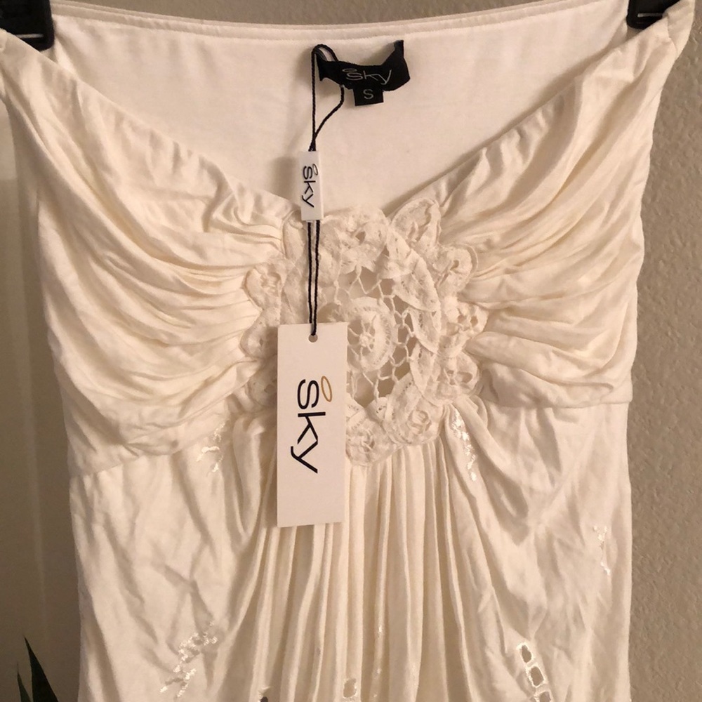 Sky white eyelet top NWT